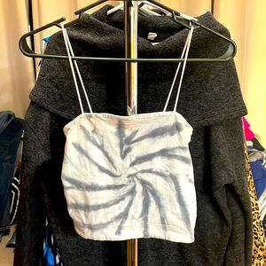 American eagle tie-dye crop spaghetti strap